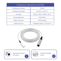 ecoSolarMonitor PT100 Temperature Sensor Specifications