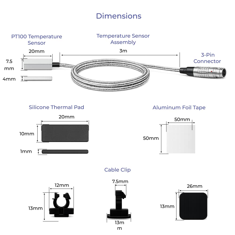 PT100 Temperature Sensor Dimensions