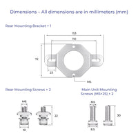ecoSolarMonitor Rear Mounting Bracket Dimensions